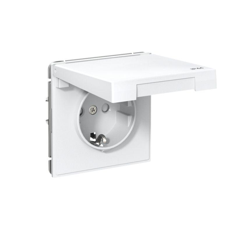  Розетка ArtGallery 16А IP44 с заземл. со шторками с крышкой быстрозажим. клем. механизм бел. SE GAL440146S фото в каталоге от BTSprom.by