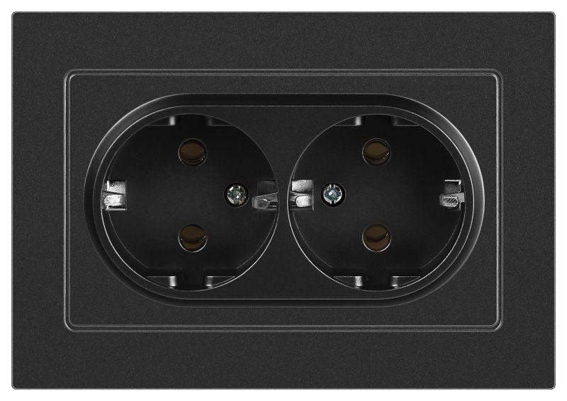 розетка 2-м сп accent 6-205-07 16а ip20 250в 2p+e schuko al/cu графит intro б0063496 от BTSprom.by