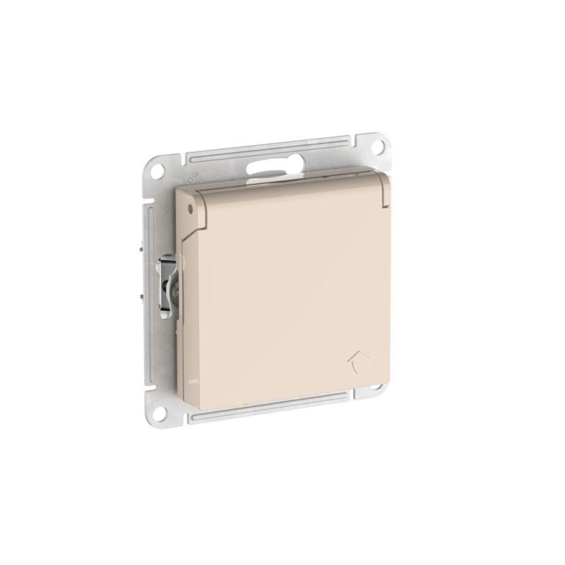 розетка atlasdesign 16а ip20 с заземл. защ. шторки с крышкой быстрозажим. клем. механизм беж. se atn000246s от BTSprom.by