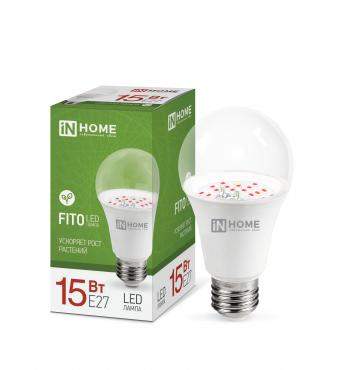 лампа светодиодная led-a60-fito 15вт a60 грушевидная e27 230в для растений in home 4690612036502 от BTSprom.by