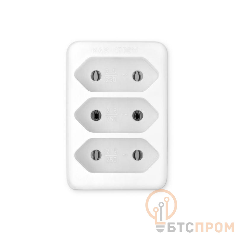 Разветвитель 3-м без заземл. 16А IP20 BU-PS3F-W бел. BURO 352750 фото в каталоге от BTSprom.by  Разветвитель 3-м без заземл. 16А IP20 BU-PS3F-W бел. BURO 352750 фото в каталоге от BTSprom.by