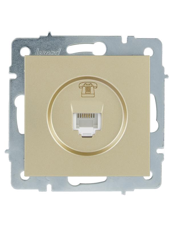  Розетка телефонная СП Vesna евро стандарт механизм титан LEZARD 742-3788-137 фото в каталоге от BTSprom.by