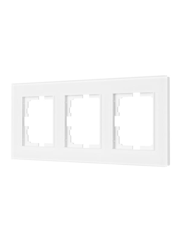 рамка 3-местн. гориз. vesna стекло бел. lezard 742-5480-148 от BTSprom.by