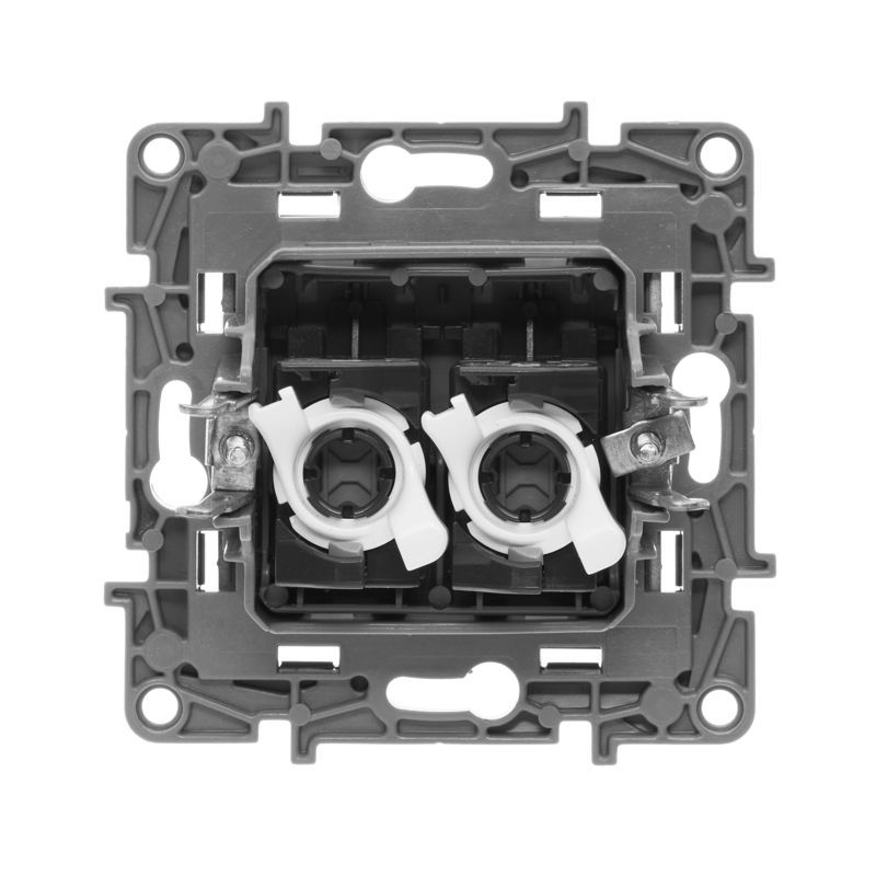  Розетка компьютерная 2-м СП Etika RJ45 кат.5E UTP механизм антрацит IEK 672655 фото в каталоге от BTSprom.by