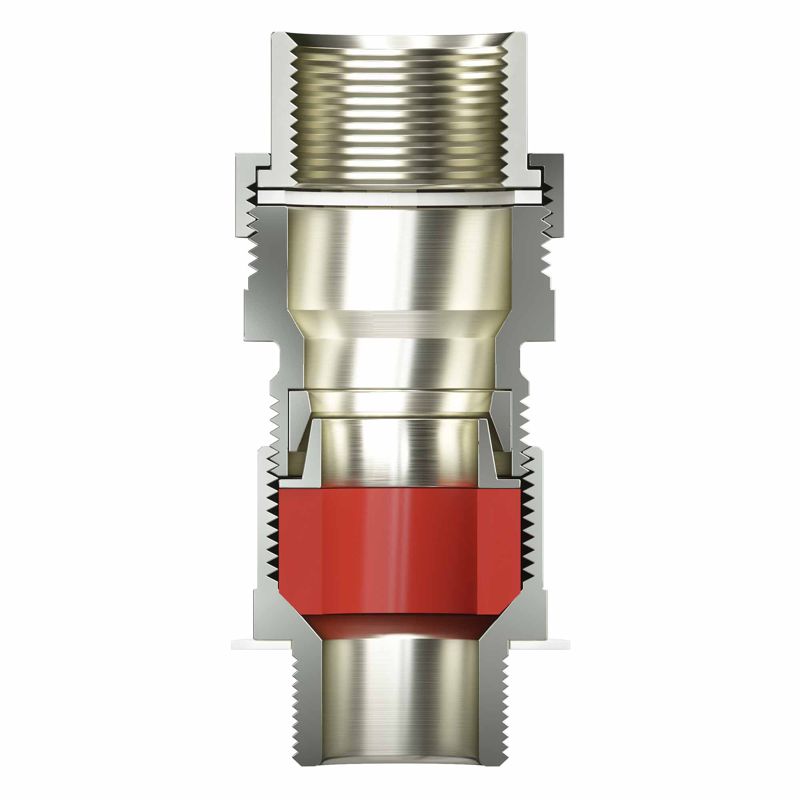 Ввод кабельный взрывозащ. универс. КАЕС для бронир. и небронир. кабеля М50х1.5 d30.8-39мм присоединит. резьба GAS 1 1/2дюйм IP66/68 никелир. латунь DKC KAEC6M6GHK фото в каталоге от BTSprom.by
