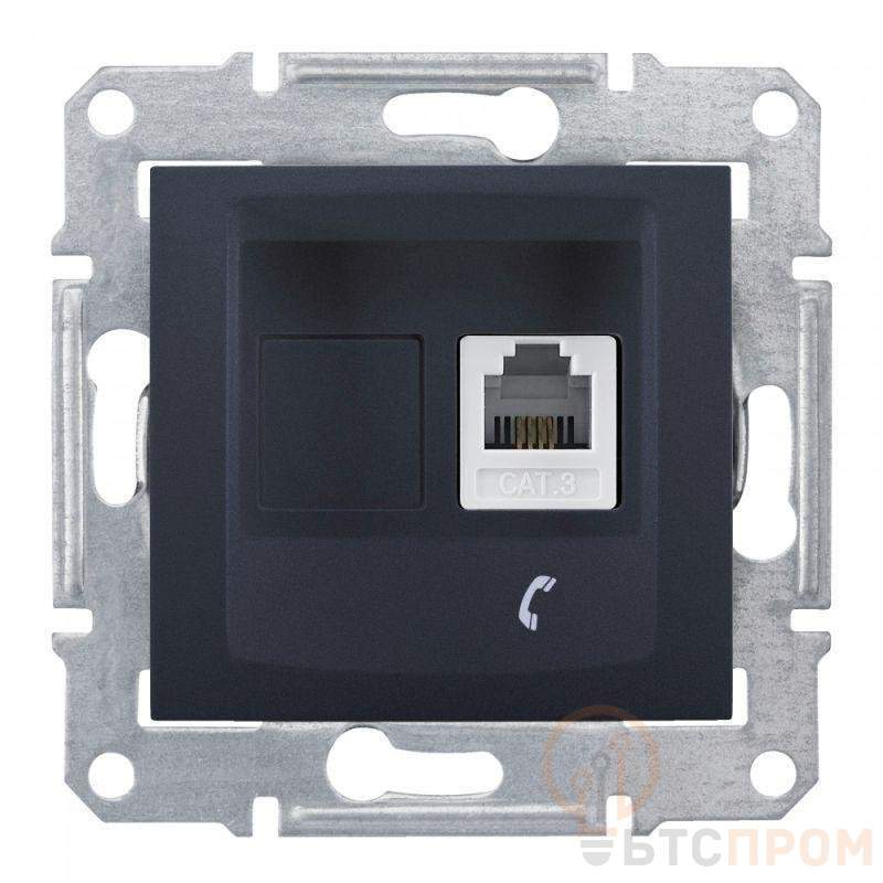 Розетка телефонная 1-м СП Sedna RJ11 механизм графит SchE SDN4101170 фото в каталоге от BTSprom.by  Розетка телефонная 1-м СП Sedna RJ11 механизм графит SchE SDN4101170 фото в каталоге от BTSprom.by