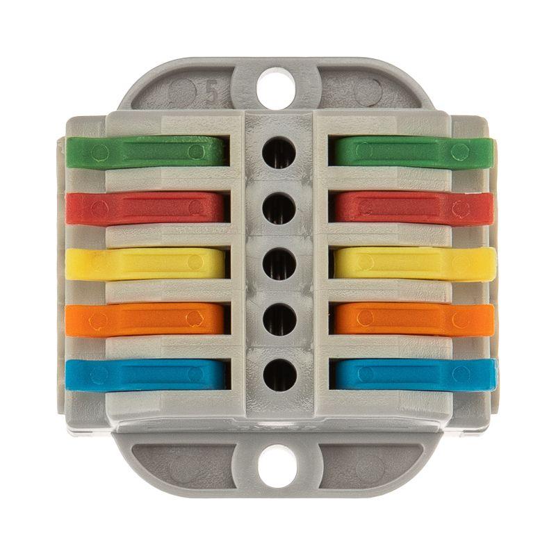  Клемма строительно-монтажная СМК проходная 222-425P 5п 0.08-4кв.мм с монтажной площадкой сер. (уп.20шт) Rexant 07-6265 фото в каталоге от BTSprom.by