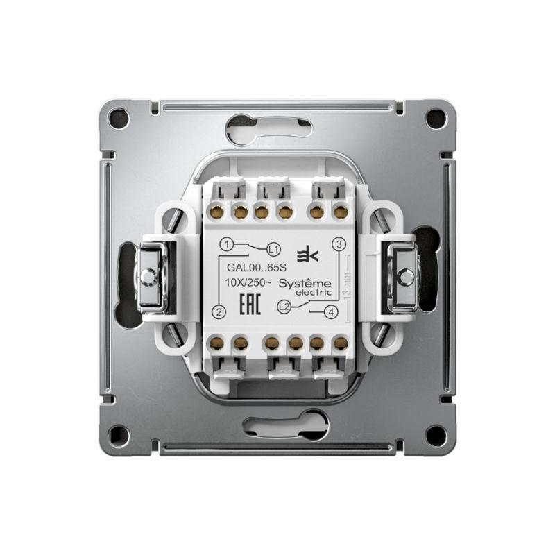  Переключатель 2-кл. ArtGallery 10AX быстрозажим. клем. механизм базальт SE GAL001465S фото в каталоге от BTSprom.by