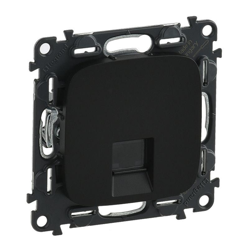 розетка компьютерная 1-м valena allure rj45 кат.5e utp с лицев. панелью механизм антрацит leg 753950 от BTSprom.by