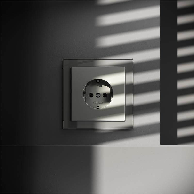  Розетка 1-м СП S70 16А с заземл. механизм сталь Voltum VLS040105 фото в каталоге от BTSprom.by