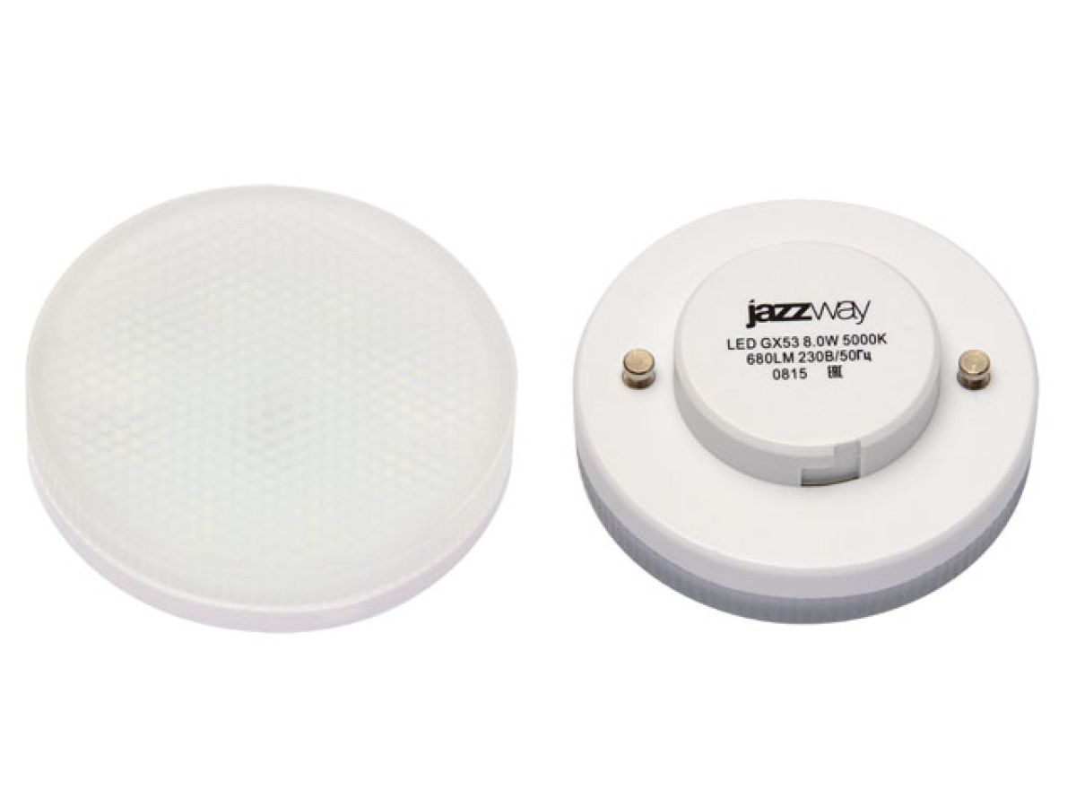лампа светодиодная gx53 8 вт power 230в 3000к jazzway (640 лм) 2855374 от BTSprom.by