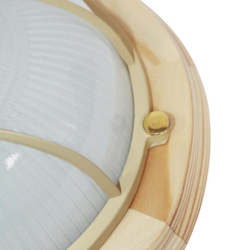  Светильник НПП 03-60-014 "Самарканд" 1302 круг малый 1х60Вт E27 IP65 корпус с решеткой дер. сосна (инд. упак.) Элетех 1005500979 фото в каталоге от BTSprom.by