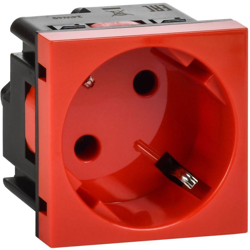 розетка 2мод. 16а 250в 45град. с заземл. без защ. шторок винт. зажимы красн. иэк leg 4525051 от BTSprom.by