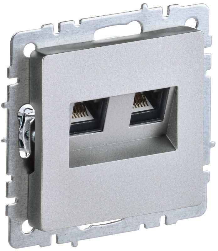 розетка компьютерная двойн. сп rj45 кат.5e brite рк10-2-бра механизм алюм. iek br-k20-1-k47 от BTSprom.by
