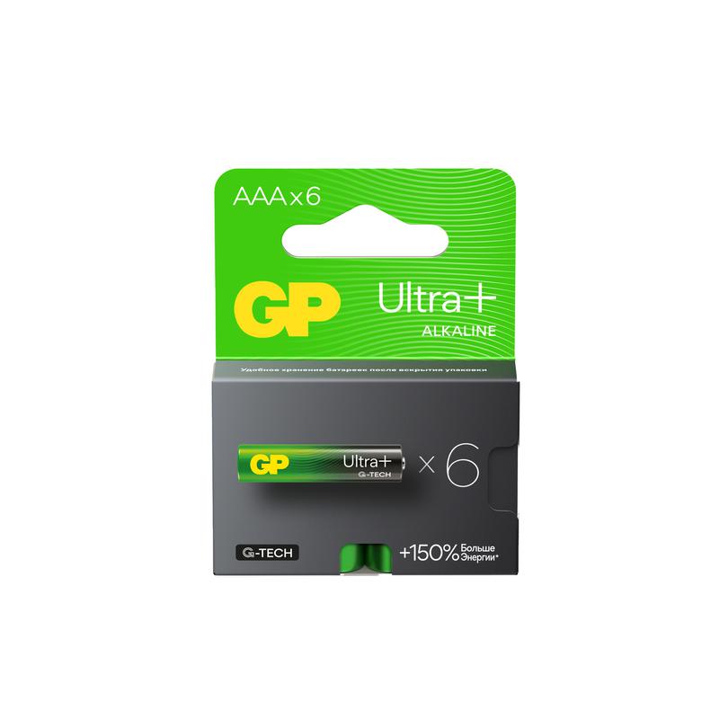 элемент питания алкалиновый aaa/lr03 1.5в ultra plus alkaline g-tech (блист.6шт) gp 619 от BTSprom.by