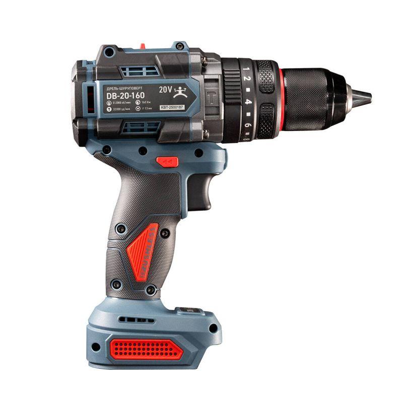  Дрель-шуруповерт ударная DB-20-160 (без АКБ и заряд. устр.) КВТ 104539 фото в каталоге от BTSprom.by