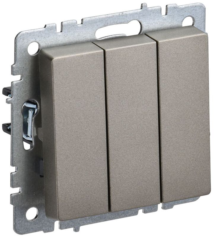выключатель 3-кл. сп brite вс10-3-0-брш 10а механизм шампань iek br-v30-0-10-k37 от BTSprom.by