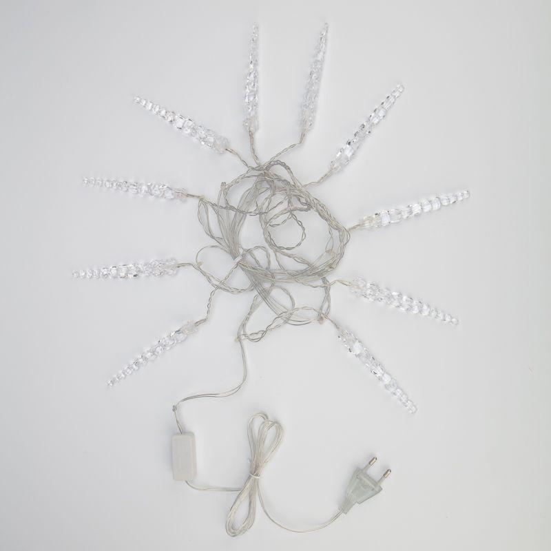  Гирлянда светодиодная "Айсикл" (бахрома) "Сосульки" 1.5х0.25м 10LED бел. 0.51Вт IP20 провод прозр. Neon-Night 303-068 фото в каталоге от BTSprom.by