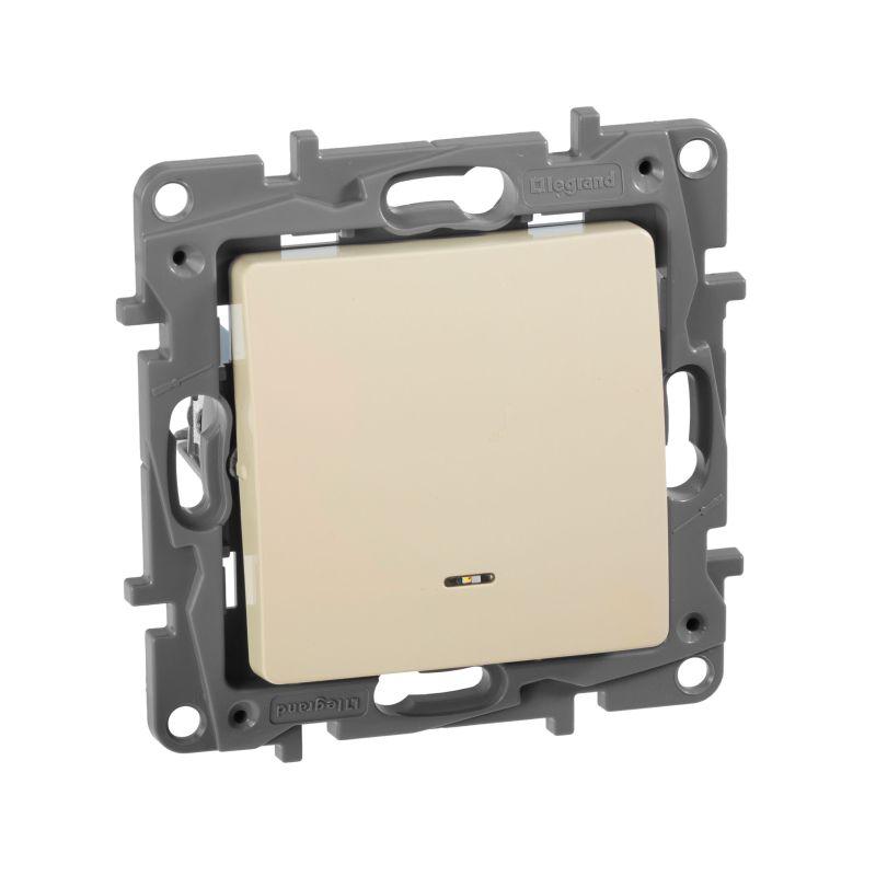 переключатель 1-кл. сп etika plus 10а ip20 250в 10ax с подсветкой безвинтов. зажимы механизм сл. кость iek 672315 от BTSprom.by