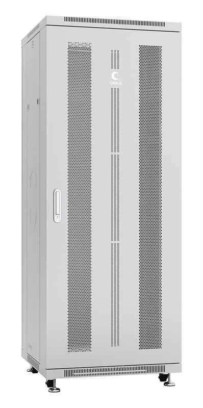 шкаф монтажный телекоммуникационный напольн. nd-05c-32u60/60 19дюйм 32u 600х600х1610мм для распределит. и серверн. оборудования; передн. и задн. перфорир. двери ручка с замком ral 7035 сер. cabeus 7710c от BTSprom.by