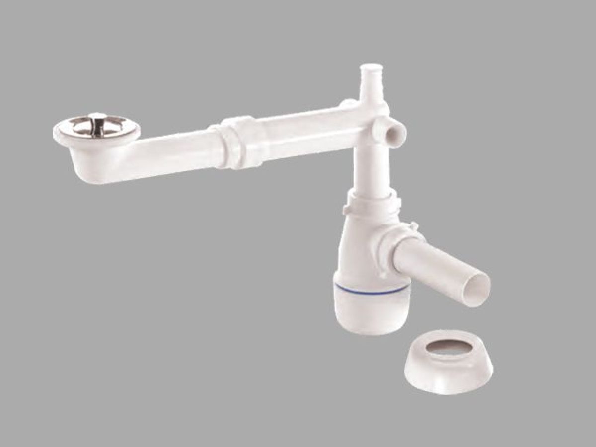 сифон для умывальника с литым выпуском 64мм, с трубой 1 1/4",bakimay 0302003060 от BTSprom.by