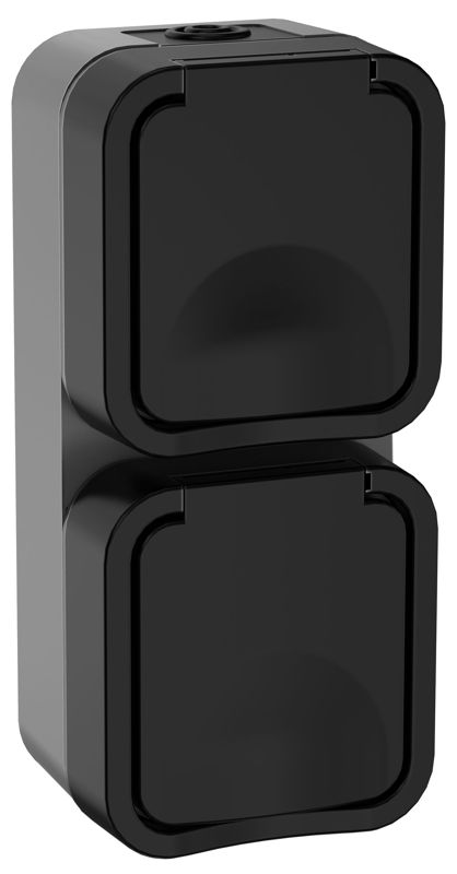 розетка 2-м оп tors 16а ip55 ts132 вертик. с заземл. с крышкой графит iek ts-r26-16-55-v-k53 от BTSprom.by