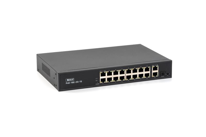 коммутатор skat poe-16e-2g-1s poe plus 260вт порты:16-ethernet 2-uplink 1-sfp бастион 4075 от BTSprom.by