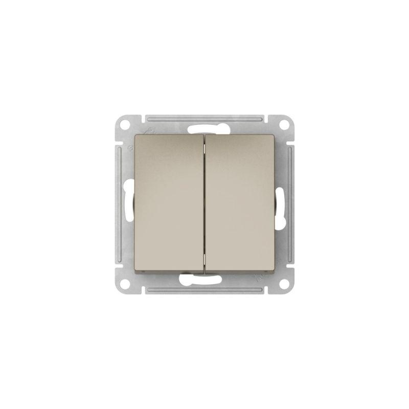  Переключатель 2-кл. AtlasDesign (сх. 6/2) 10AX быстрозажим. клем. механизм шампань SE ATN000565S фото в каталоге от BTSprom.by