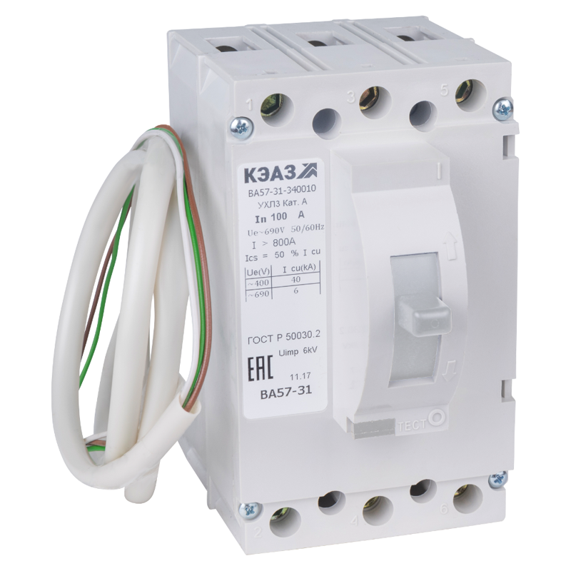 выключатель автоматический 50а 1000im ва57-31-841810 ухл3 220в dc нр=230в ac/220в dc кэаз 405597 от BTSprom.by