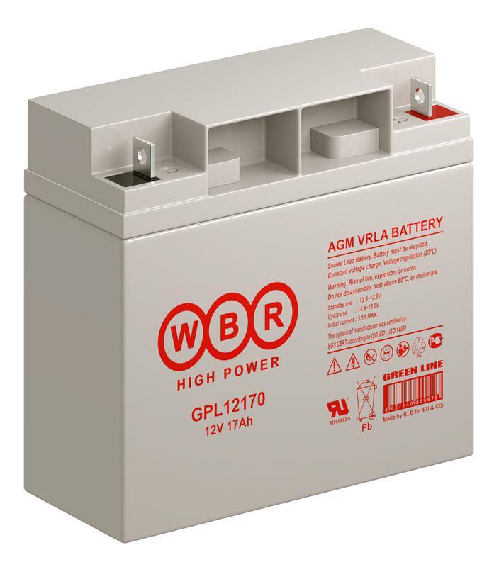  Аккумулятор 12В 17А.ч WBR GPL12170 WBR фото в каталоге от BTSprom.by