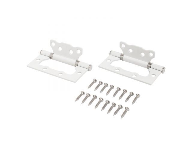 петля накладная без врезки аллюр 100х75 2bb w блистер 2,5мм матовый белый  2 шт (узк) 14530 от BTSprom.by