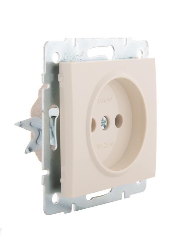  Розетка 1-м СП Rain 16А IP20 без заземл. керамика механизм крем. LEZARD 703-0388-121 фото в каталоге от BTSprom.by