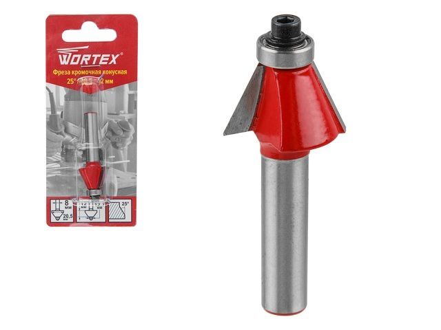 фреза кромочная конусная 25х12 мм wortex 0318099 от BTSprom.by