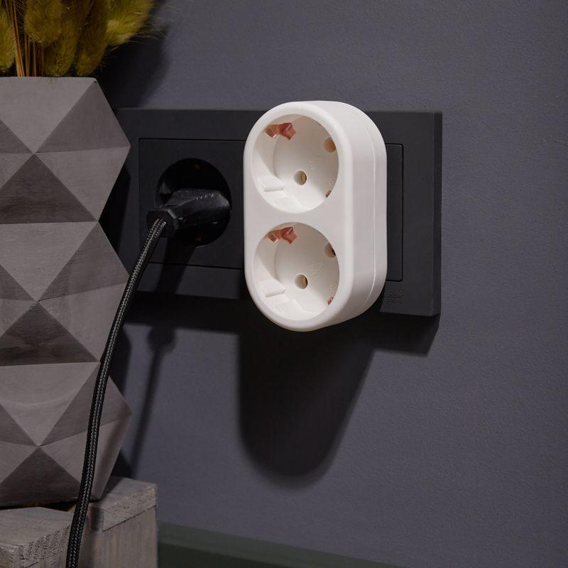  Разветвитель 2-м с заземл. 16А IP20 бел. Rexant 11-1075 фото в каталоге от BTSprom.by