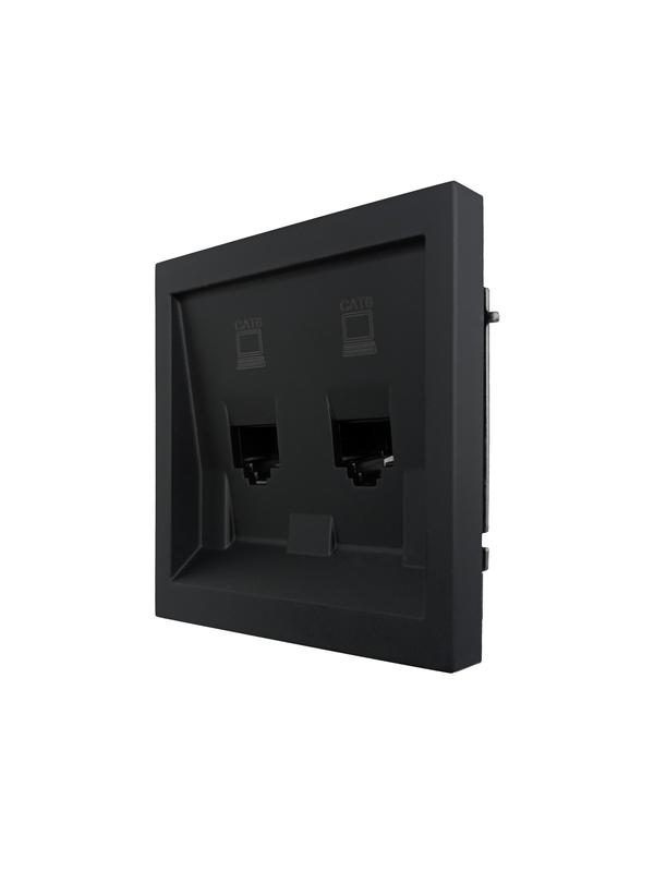 розетка компьютерная 2-м сп zima ip20 rj45 механизм черн. бархат с модулем cat6 lezard 704-4288-142 от BTSprom.by