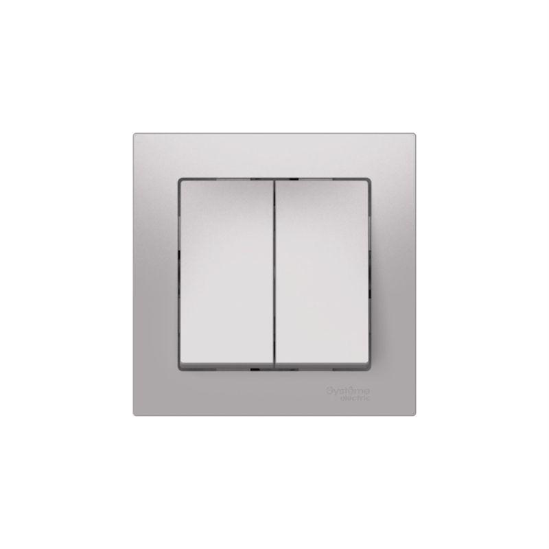  Выключатель 2-кл. AtlasDesign (сх. 5) 10AX быстрозажим. клем. в сборе алюм. SE ATN000352S фото в каталоге от BTSprom.by