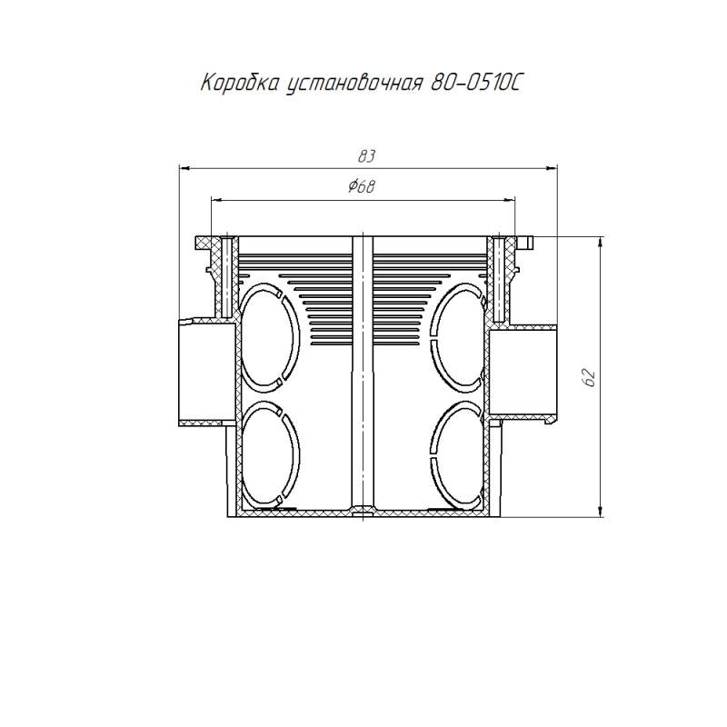  Коробка установочная СП углубленная 80-0510С безгалогенная (HF) 68х62 с саморезами Промрукав 80-0510С фото в каталоге от BTSprom.by