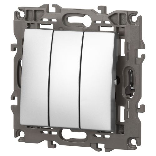  Выключатель 3-кл. СП Elegance 14-1107-03 10А IP20 250В 10AX механизм алюм. Эра Б0034252 фото в каталоге от BTSprom.by