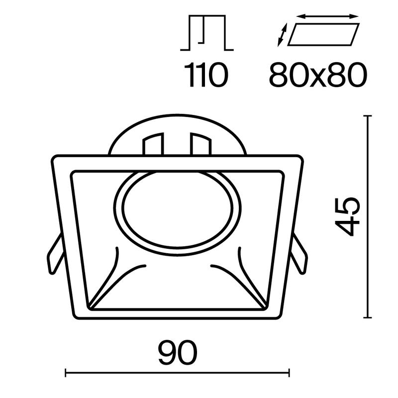  Светильник Dot 10Вт GU10 встраив. Maytoni DL029-2-01B фото в каталоге от BTSprom.by