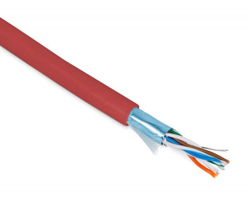 кабель витая пара экранир. f/utp кат.5e 4 пары 26 awg мж patch экран-фольга pvc -20град.c-+75град.c futp4-c5e-p26-in-pvc-rd-100 красн. (уп.100м) hyperline 444995 от BTSprom.by