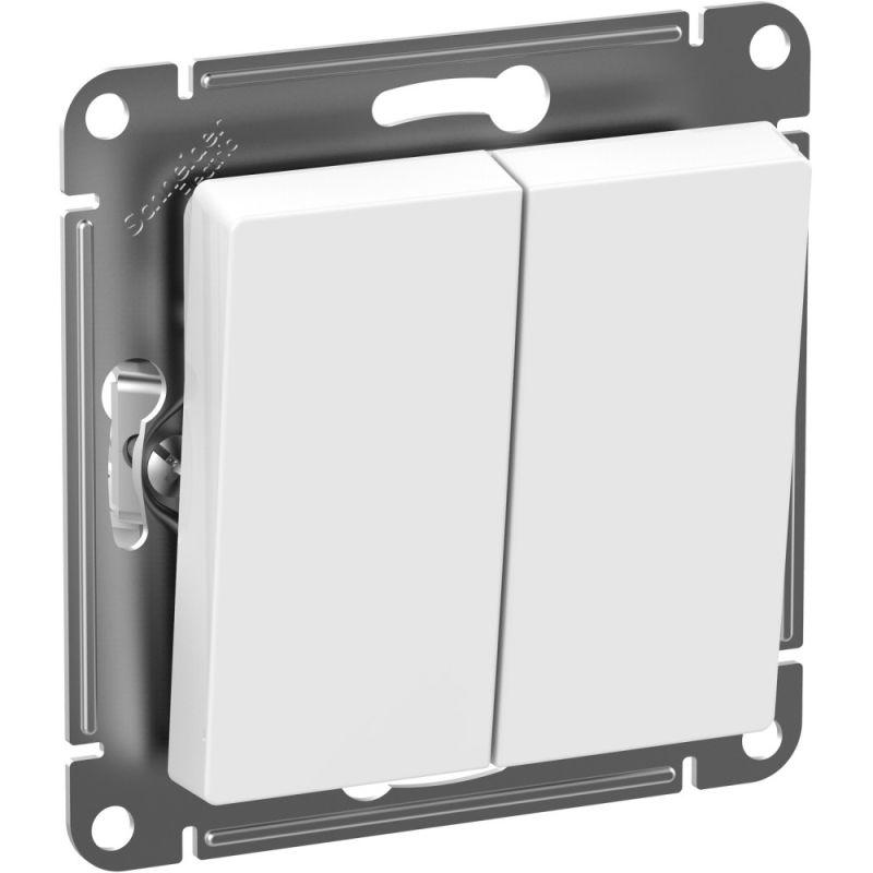 выключатель 2-кл. atlasdesign aqua ip44 (сх. 5) 10ax механизм бел. se atn440151 от BTSprom.by