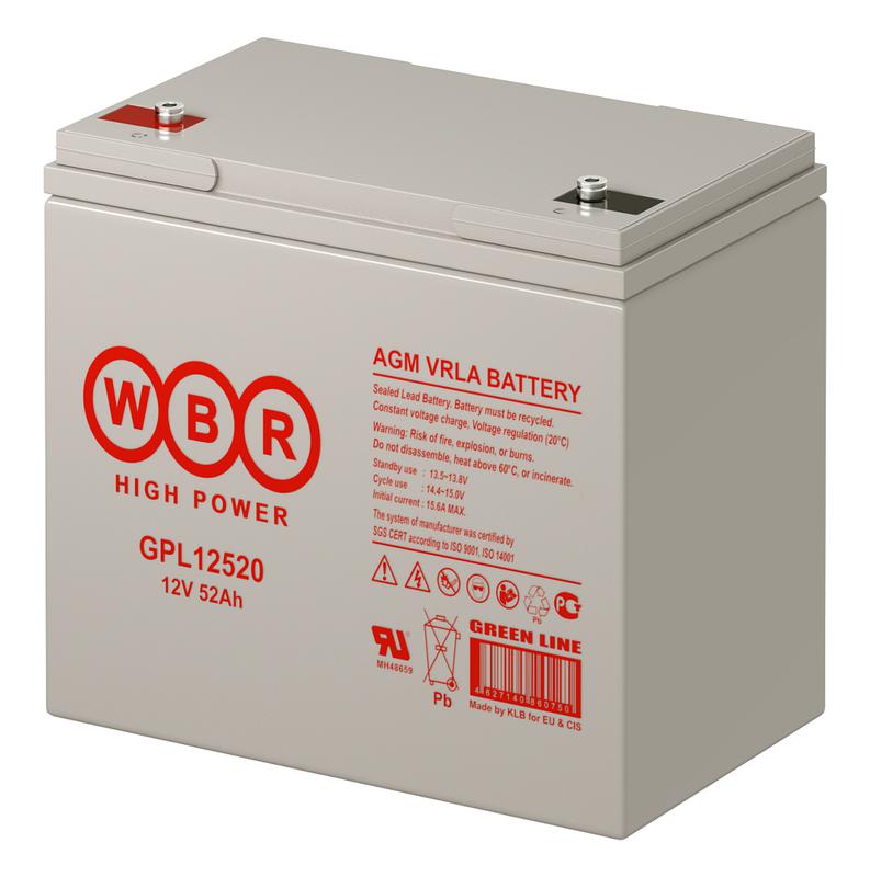  Аккумулятор 12В 55А.ч WBR GPL12520 WBR фото в каталоге от BTSprom.by