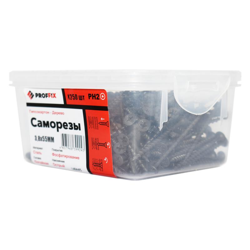 саморез усиленный гипсокартон-дерево 3.8х55 (twn) (контейнер) (уп.250шт) tech-krep pro/zitar 146445 от BTSprom.by