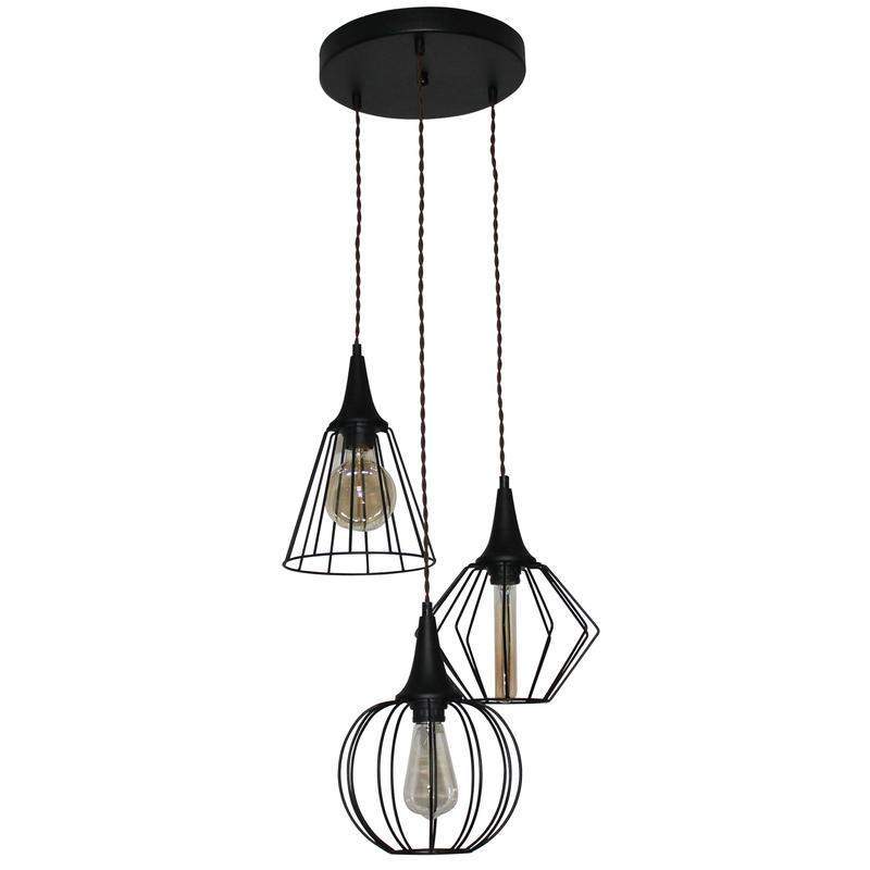  Светильник НСБ 01-3х60-141 "Форма" 231 E27 лофт-кантри (плафон Микс) черн. муар (инд. упак.) Элетех 1005404242 фото в каталоге от BTSprom.by