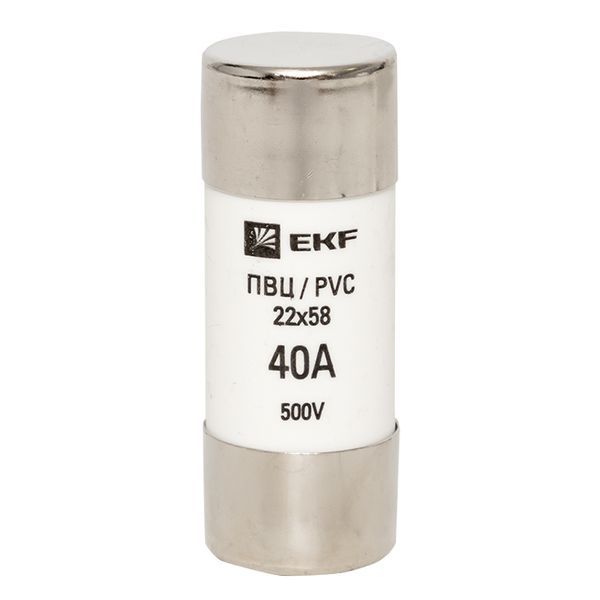  Вставка плавкая цилиндрическая ПВЦ 22х58 40А EKF pvc-22x58-40 фото в каталоге от BTSprom.by
