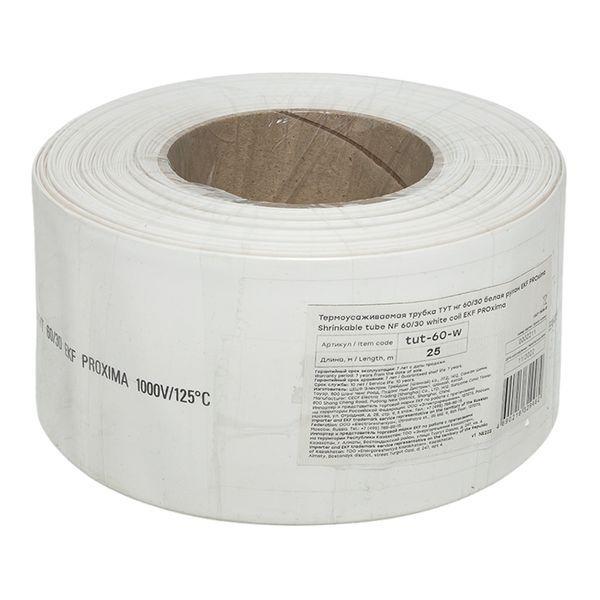 трубка термоусадочная тут нг 60/30 бел. proxima (уп.25м) ekf tut-60-w от BTSprom.by