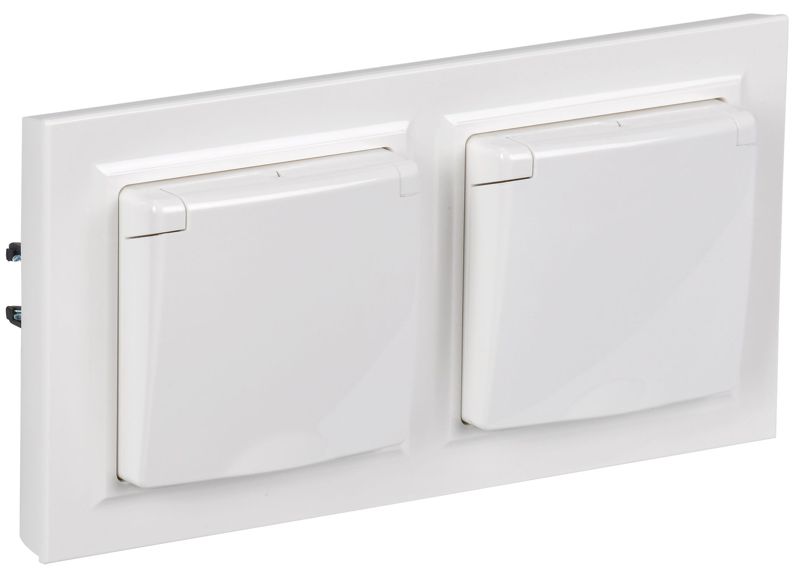 розетка с крышкой brite 16а ip44 рсбш10-3-44-брб механизм бел. в сб 2шт iek br-r16-16-44-2-k01-f-pro от BTSprom.by