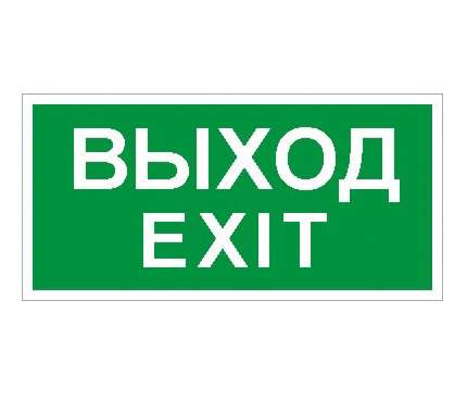 пиктограмма "выход/exit" пэу 011 242х50 pc-m (уп.2шт) ст 2502000790 от BTSprom.by