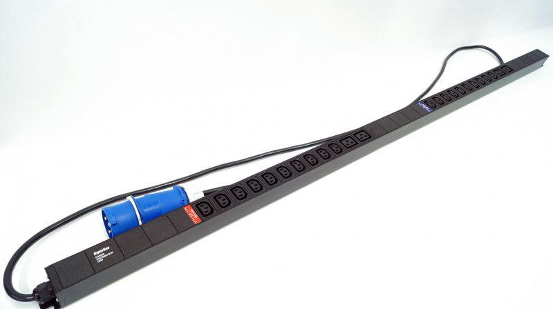 блок розеток вертик. 20 розеток iec320 c13 4 розетки iec320 c19 кабель питания 3м (3х4.0мм2) с вилкой iec 60309 32а (2p+e) 250в 1700х44.4х44.4мм (дхшхв) сталь she-20iec-4biec-3pvb черн. hyperline 456989 от BTSprom.by
