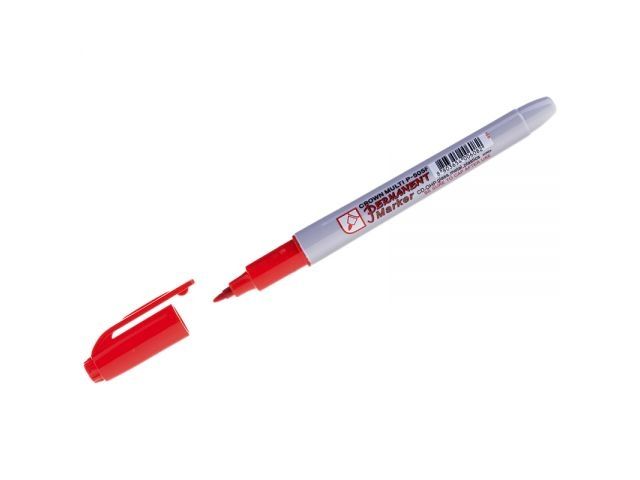 маркер перманентный crown "multi marker super slim" красный, пулевидный (толщ. линии 1.0 мм. цвет красный) (crown маркеры) p-505fred от BTSprom.by